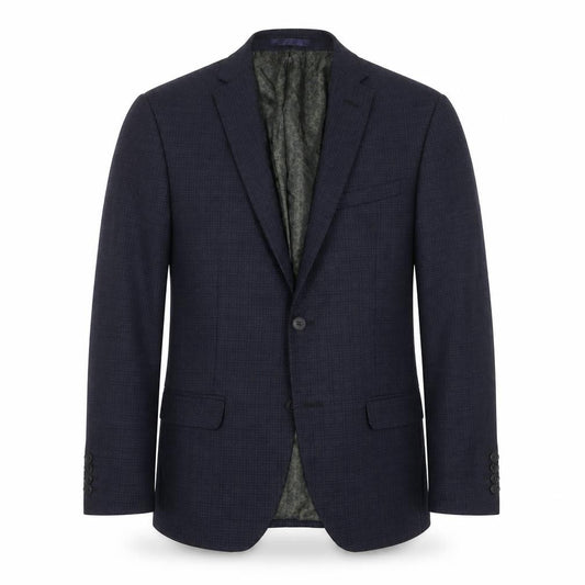 Limehaus Mens Slim Fit Blue Check Blazer Jacket 36S Notch Lapel