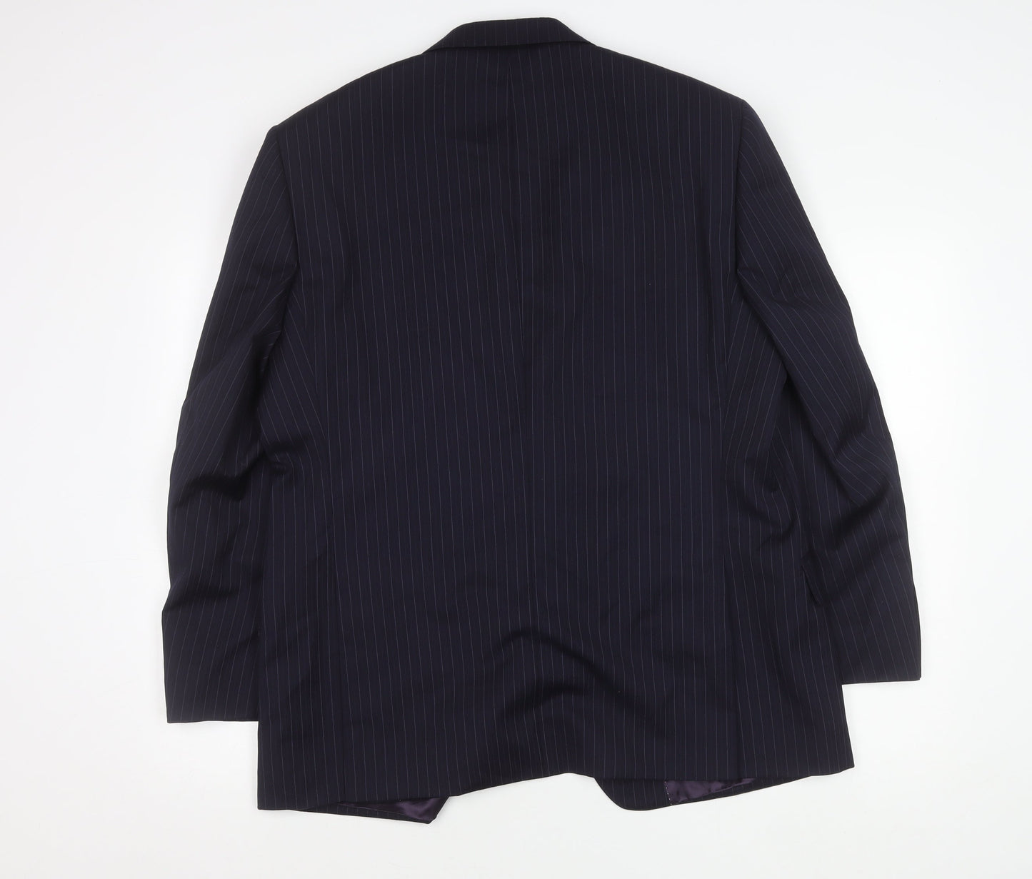 Samuel Slater Men's Dark Purple Wool Pinstripe Blazer Jacket Size 44