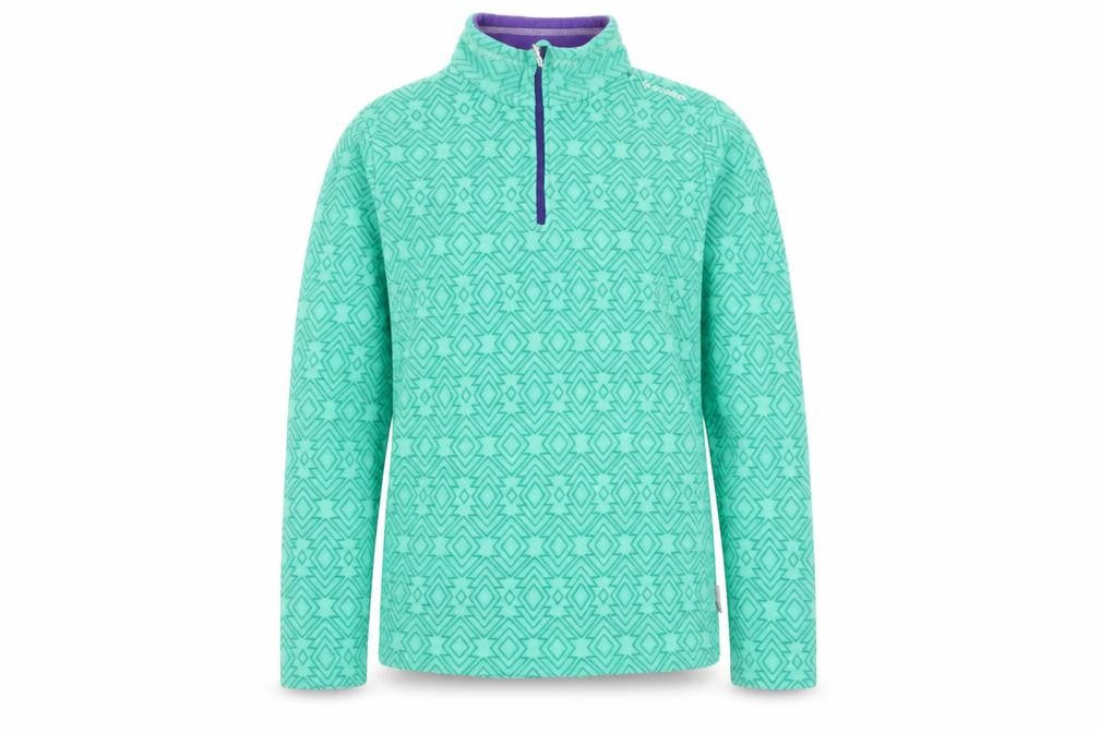Decathlon Girls Green Fleece Sweatshirt 14 Years 1/4 Zip Hiking Pullover