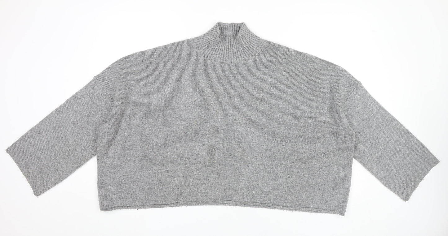 Marks and Spencer Women’s Grey Mock Neck Pullover Jumper UK 18