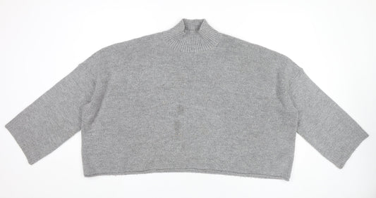 Marks and Spencer Women’s Grey Mock Neck Pullover Jumper UK 18