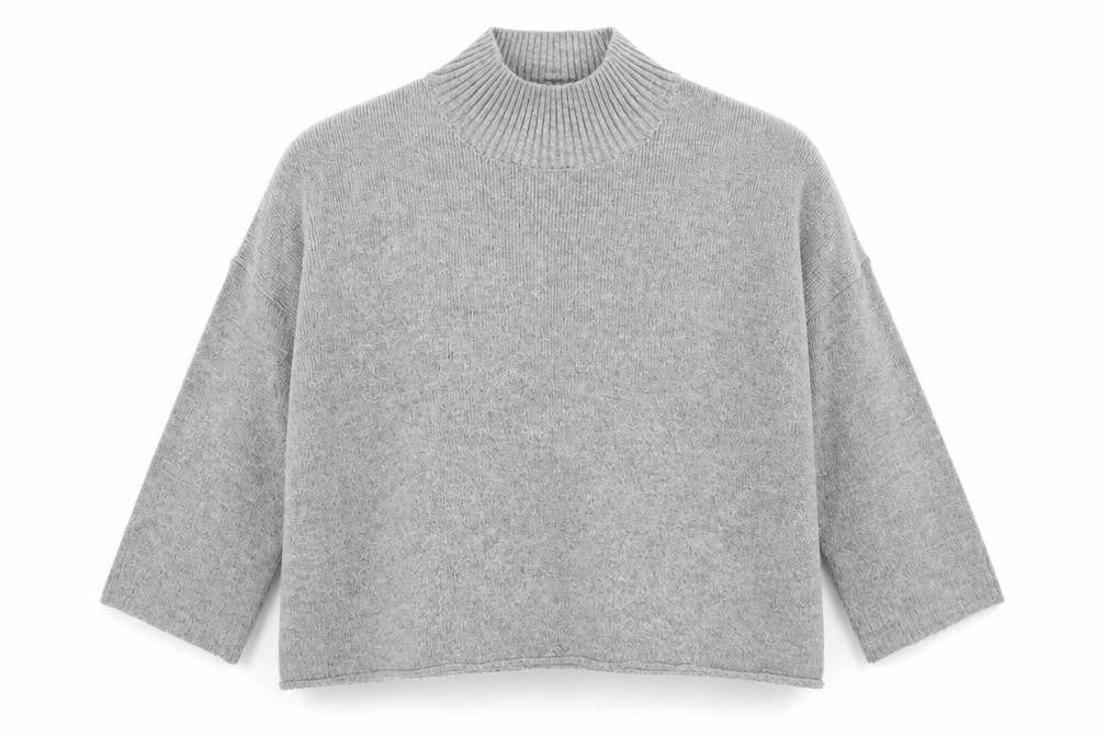 Marks & Spencer Women’s Grey Mock Neck Pullover Jumper UK 18