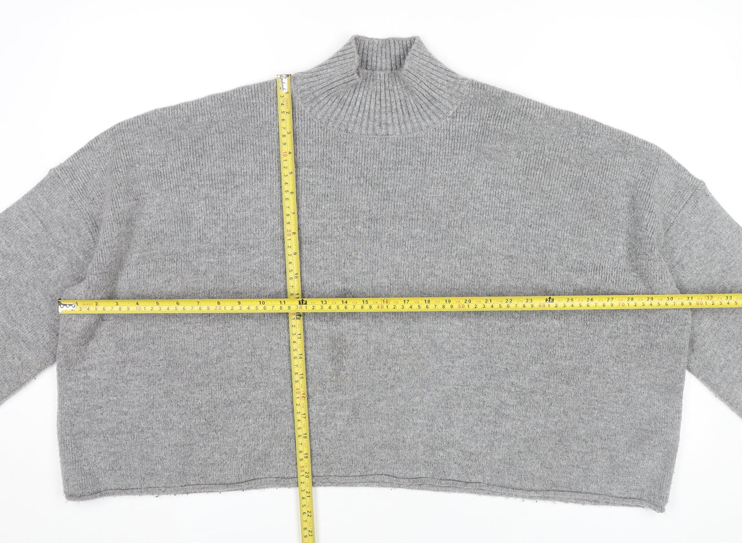 Marks and Spencer Women’s Grey Mock Neck Pullover Jumper UK 18
