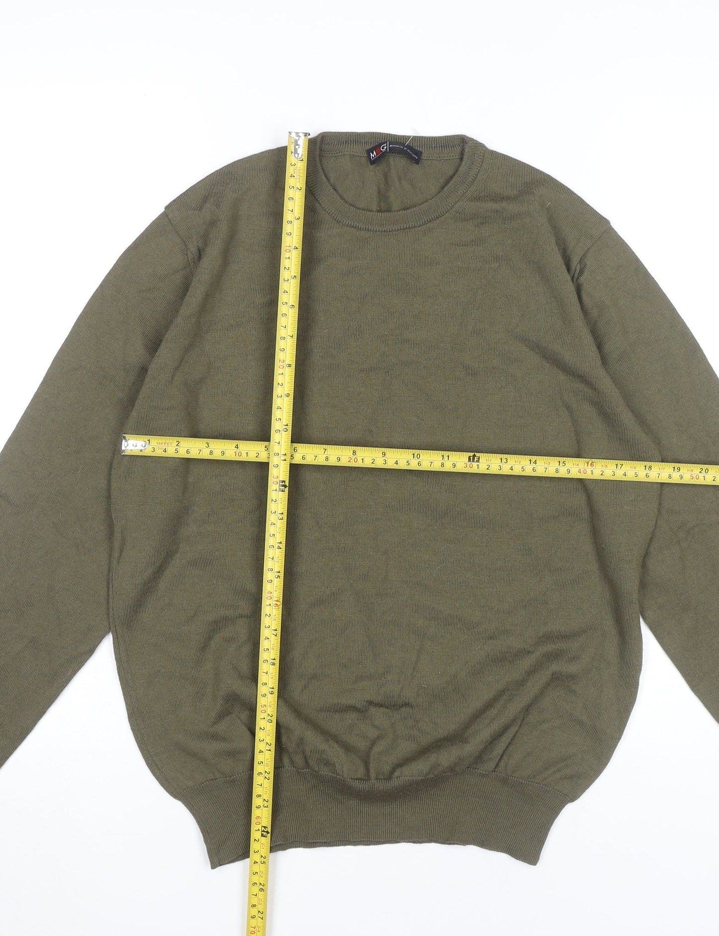 Maglia D’Autore Men’s Green Wool Blend Pullover Jumper M