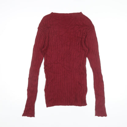 Next Women’s Red Slim Fit Knit Pullover Jumper Size M