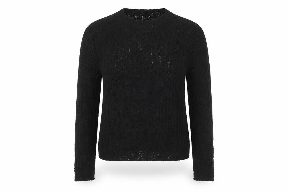 Weekday Womens Black Pullover Jumper Size S Crew Neck Knit