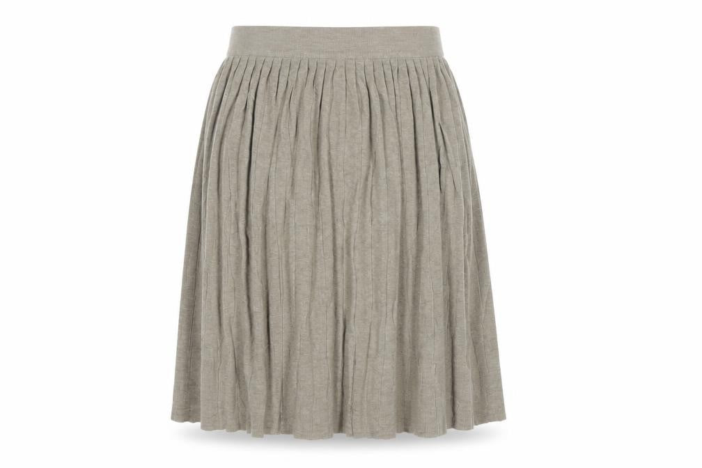 Zara Women’s Beige Pleated Knit Knee Length Skirt Size 12