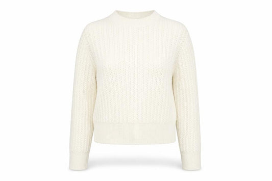 Mango Women’s Ivory Cable-Knit Pullover Jumper Size S