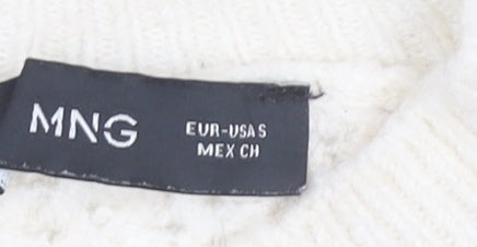 MNG Women’s Ivory Cable-Knit Pullover Jumper Size S