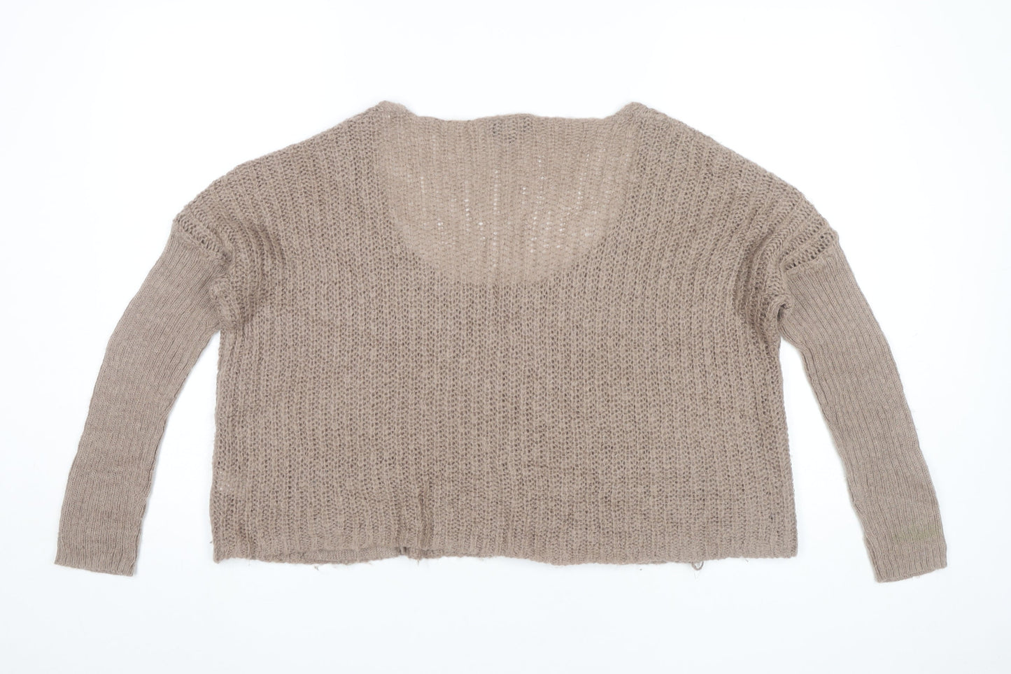 Topshop Women’s Beige Mohair Blend Open Knit Jumper Size 8