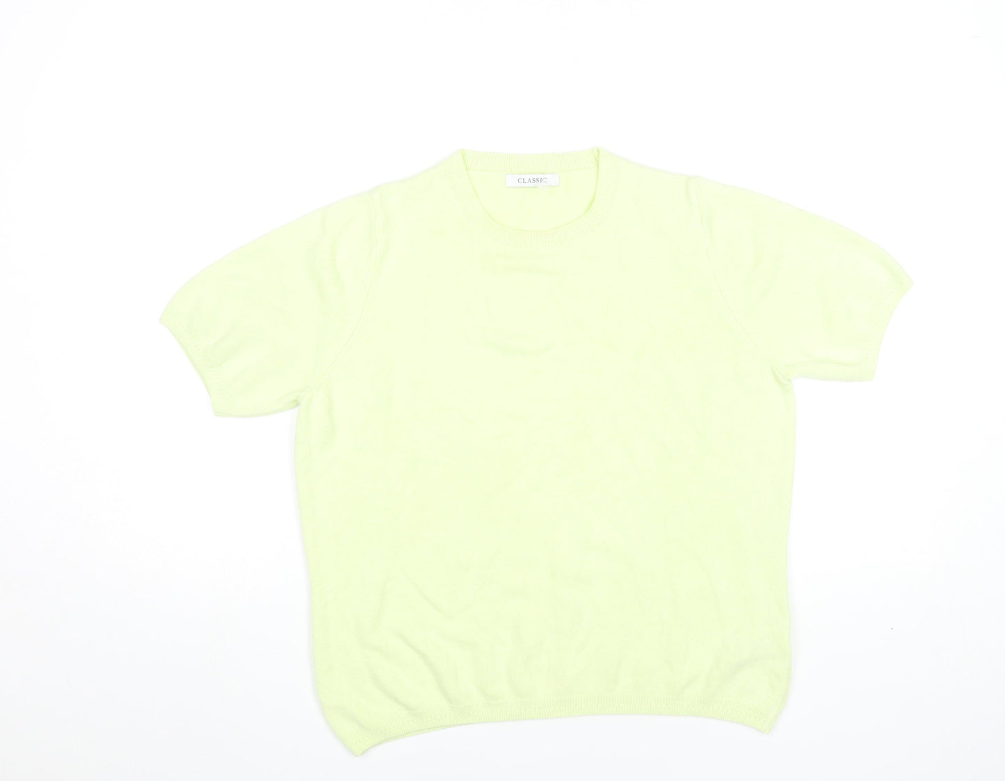 Marks and Spencer Women Green Size 14 Acrylic Short Sleeve T-Shirt