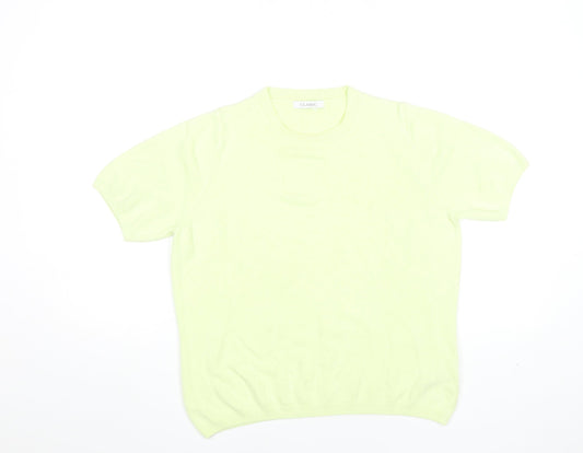 Marks and Spencer Women Green Size 14 Acrylic Short Sleeve T-Shirt