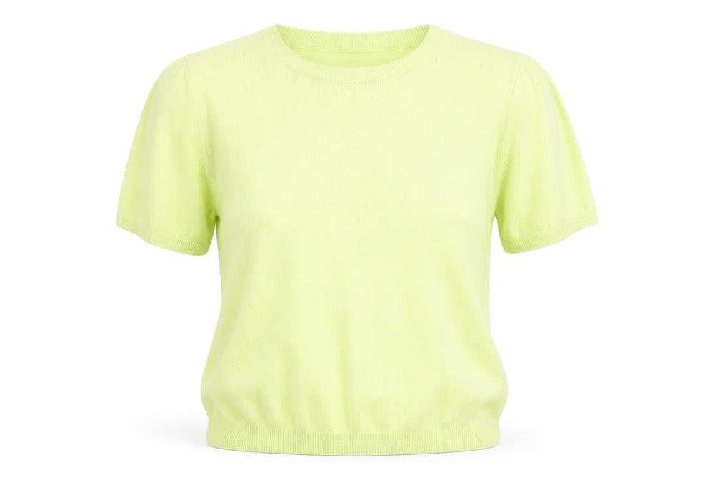 Marks & Spencer Women Green Size 14 Acrylic Short Sleeve T-Shirt