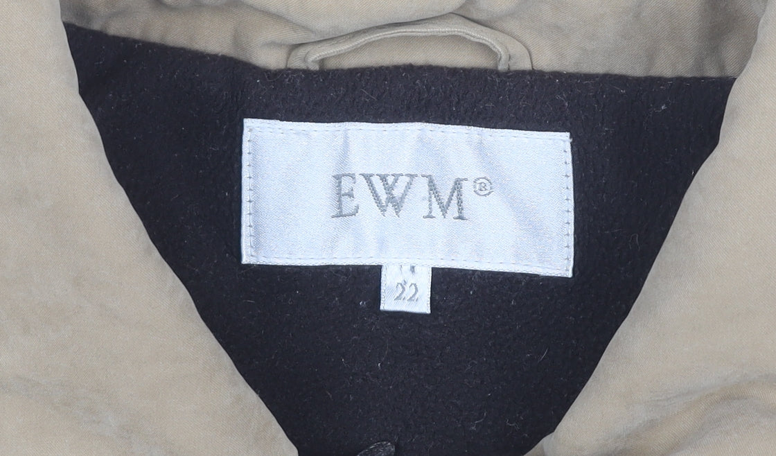 EWM Womens Beige Size 22 Overcoat Toggle Mid-Length Winter Jacket
