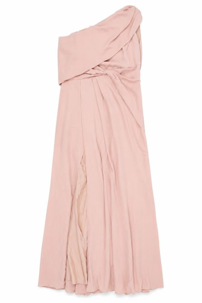 Front view of ASOS Women’s Pink One Shoulder Maxi Dress, size UK 14, Formal