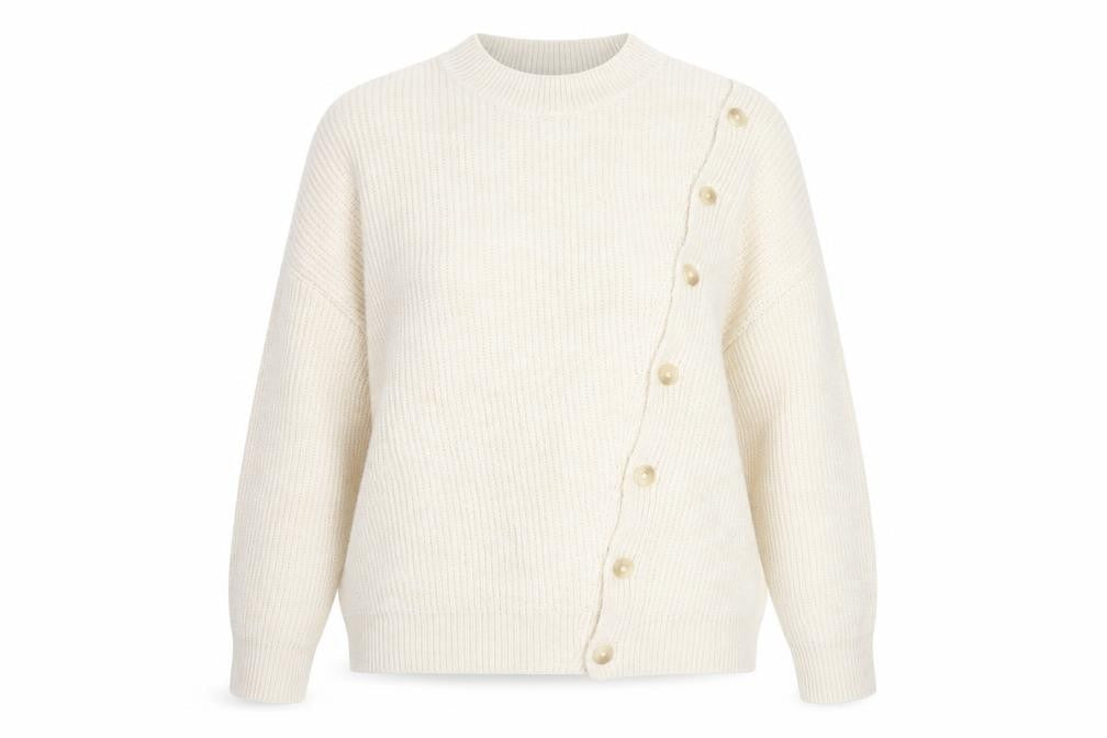 Mango Women’s Beige Mock Neck Button Cardigan Jumper Size 12