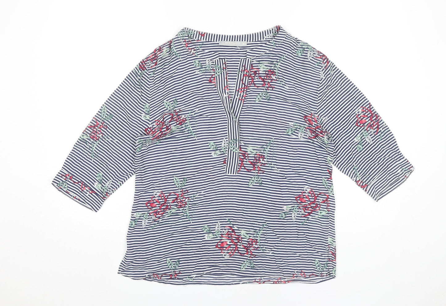 Betty & Co Womens Multicoloured Size 10 Tunic Blouse Viscose 3/4 Sleeve