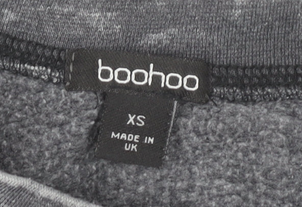 Boohoo Women’s Grey Pullover Sweatshirt XS Crew Neck Long Sleeve