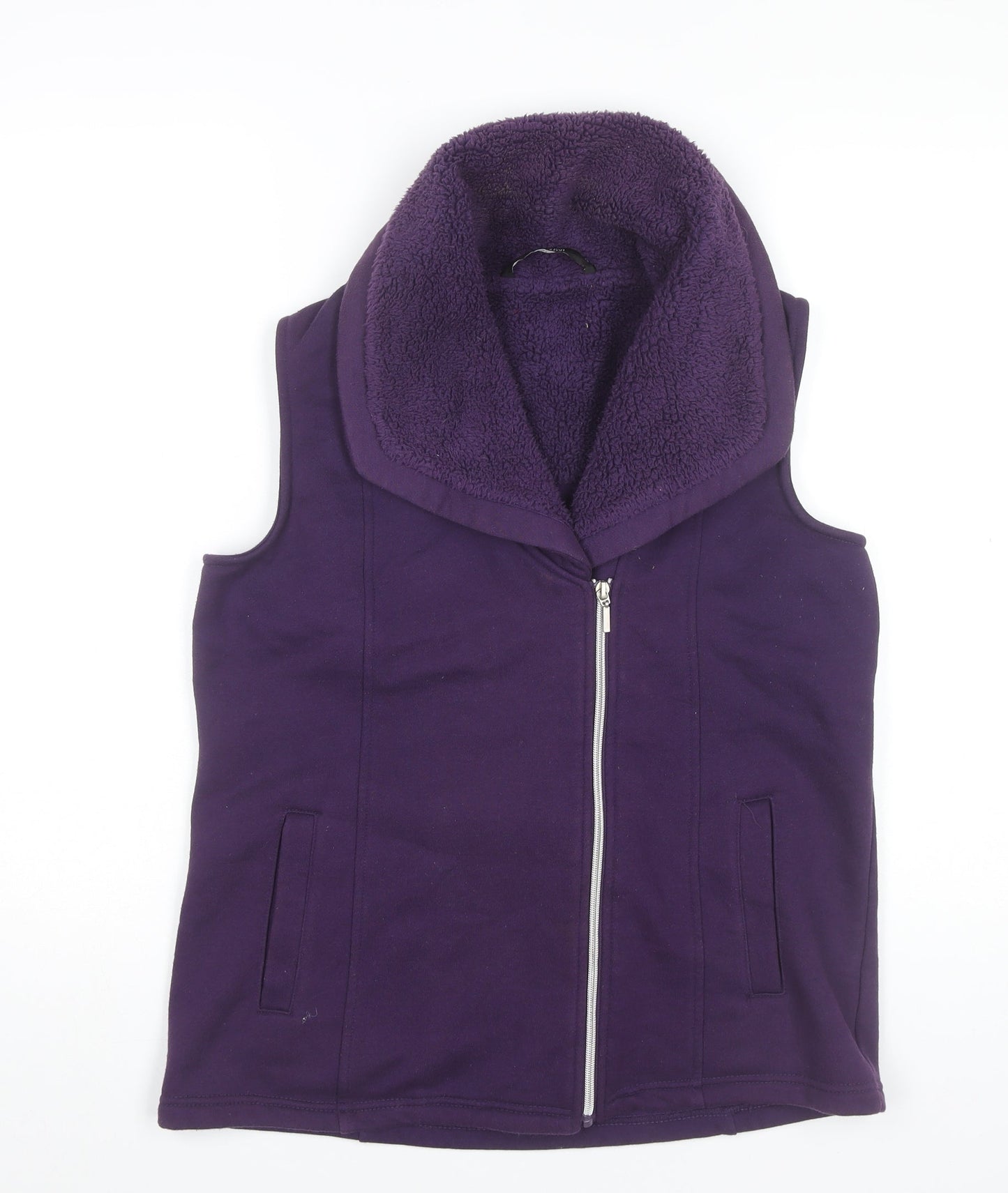 Bm Casual Women’s Purple Fleece Lined Zip Waistcoat Size 12