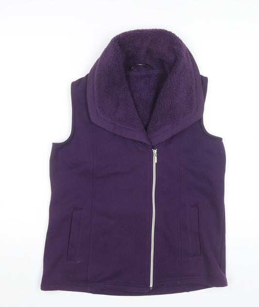Bm Casual Women’s Purple Fleece Lined Zip Waistcoat Size 12
