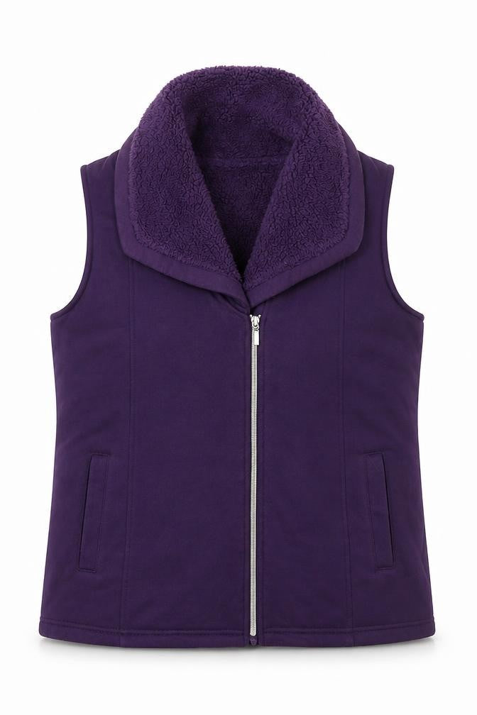 Bonmarché Women’s Purple Fleece Lined Zip Waistcoat Size 12