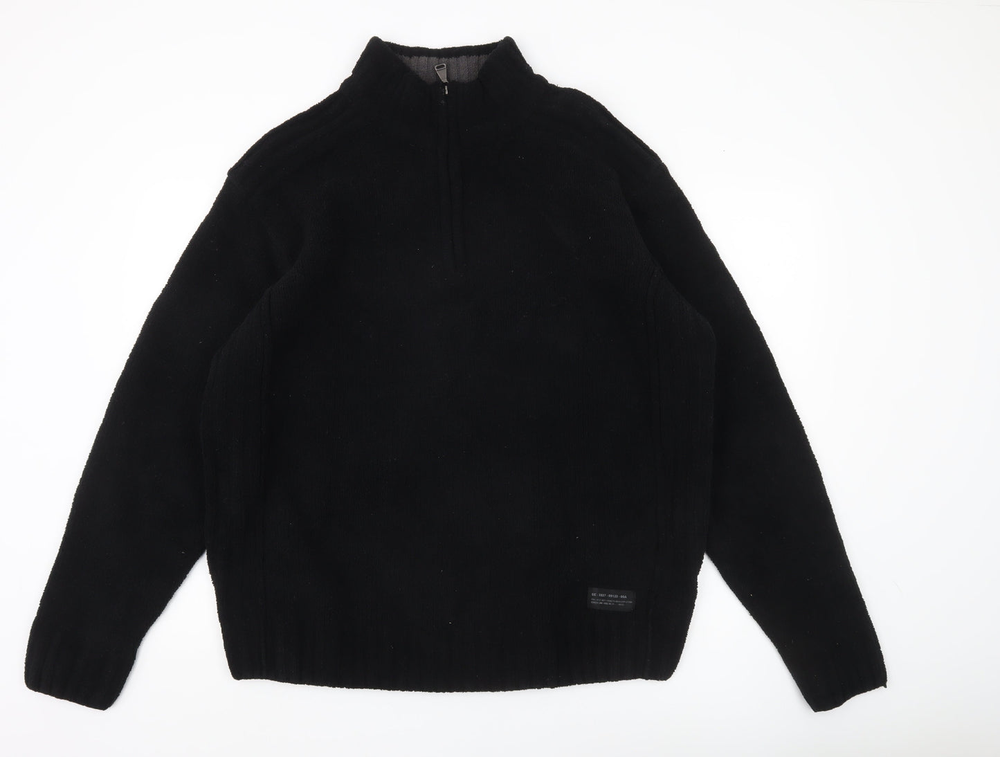 Next Men’s Black XL Fleece 1/4 Zip Pullover Sweatshirt