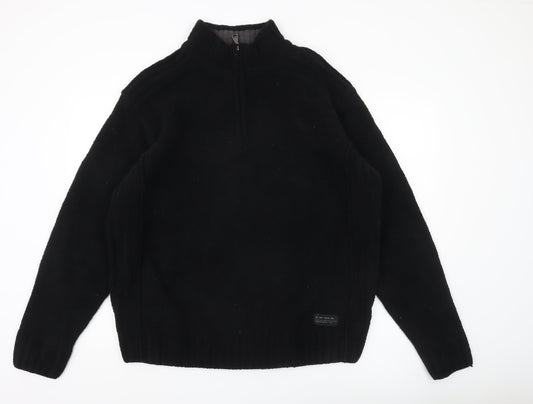 Next Men’s Black XL Fleece 1/4 Zip Pullover Sweatshirt