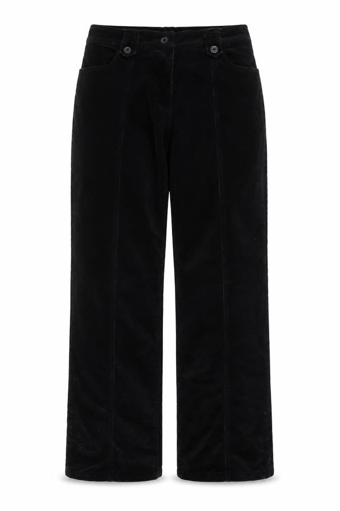 Miladys Womens Black Corduroy Straight Leg Trousers Size 6