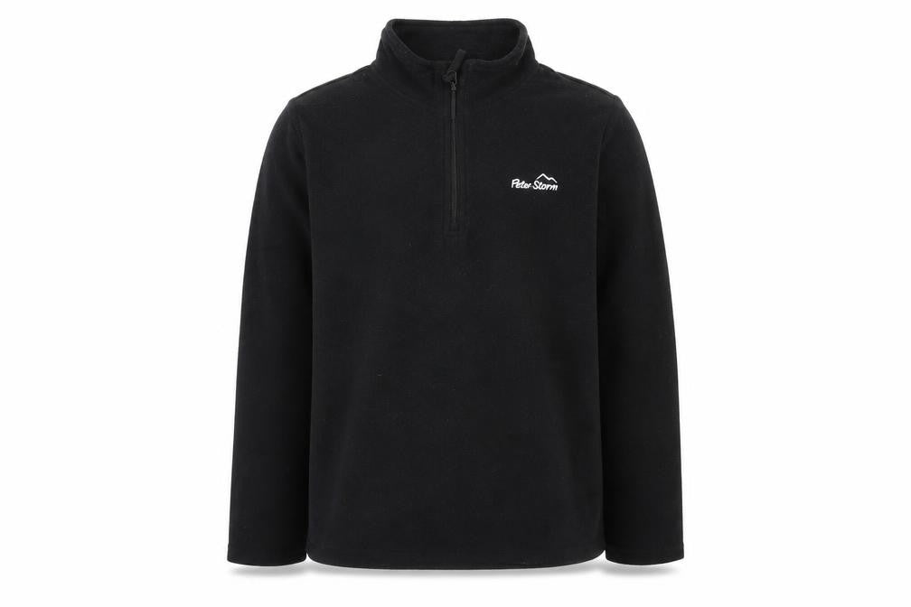Peter Storm Boys Black Fleece 1/4 Zip Sweatshirt 11-12 Years Outdoor
