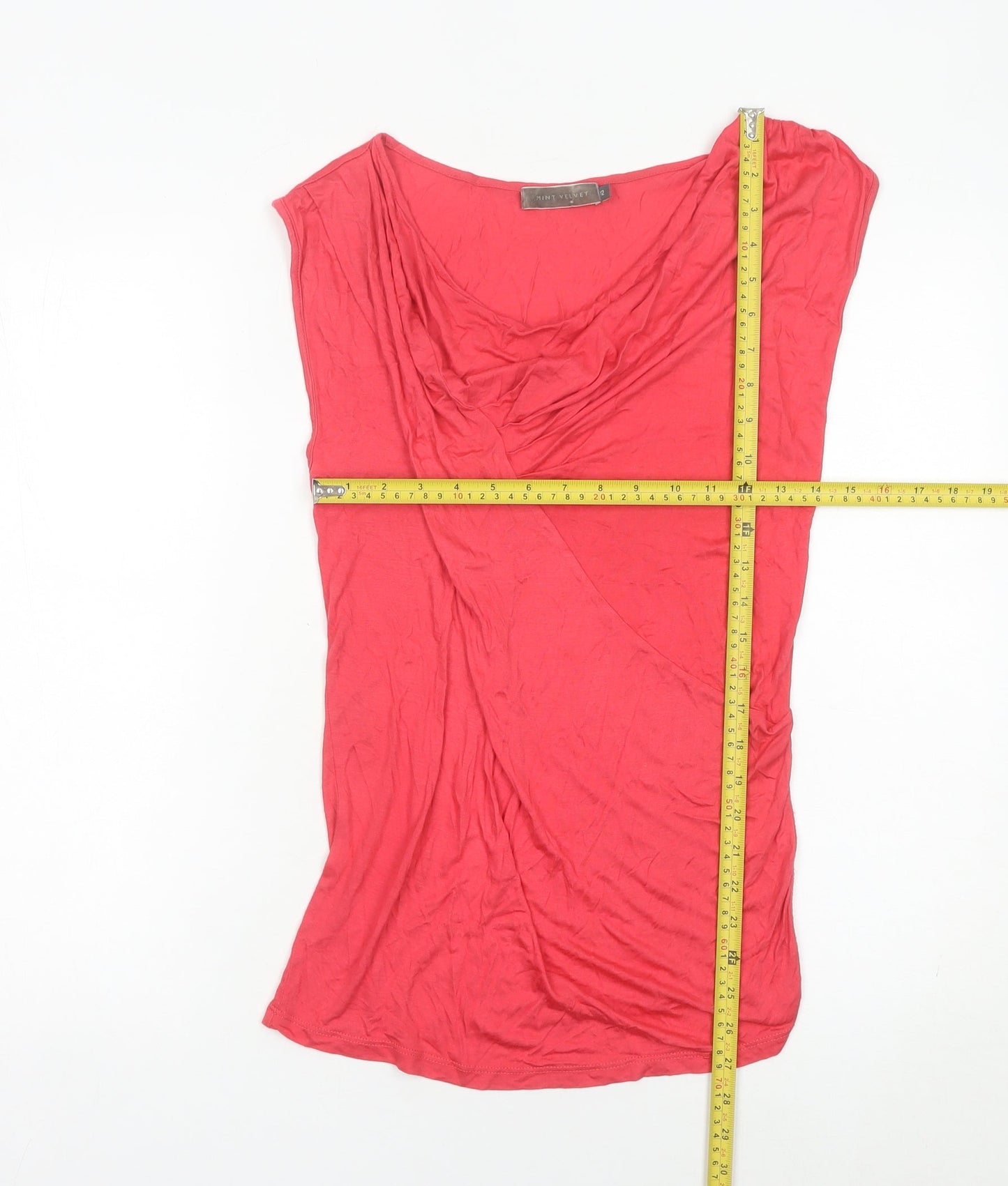 Mint Velvet Women’s Red Wrap Blouse Size 12 Sleeveless Viscose