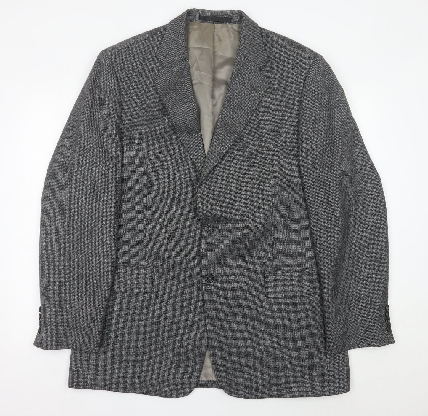 Marks and Spencer Men's Grey Wool Blazer Jacket 44L Regular Fit