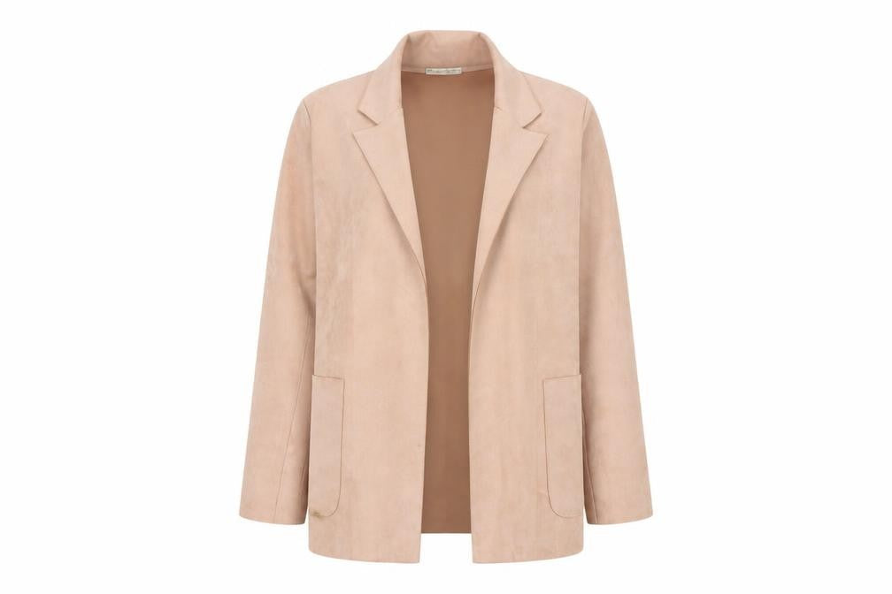 Zara Women Beige XS Blazer Mid-Length Single-Breasted
