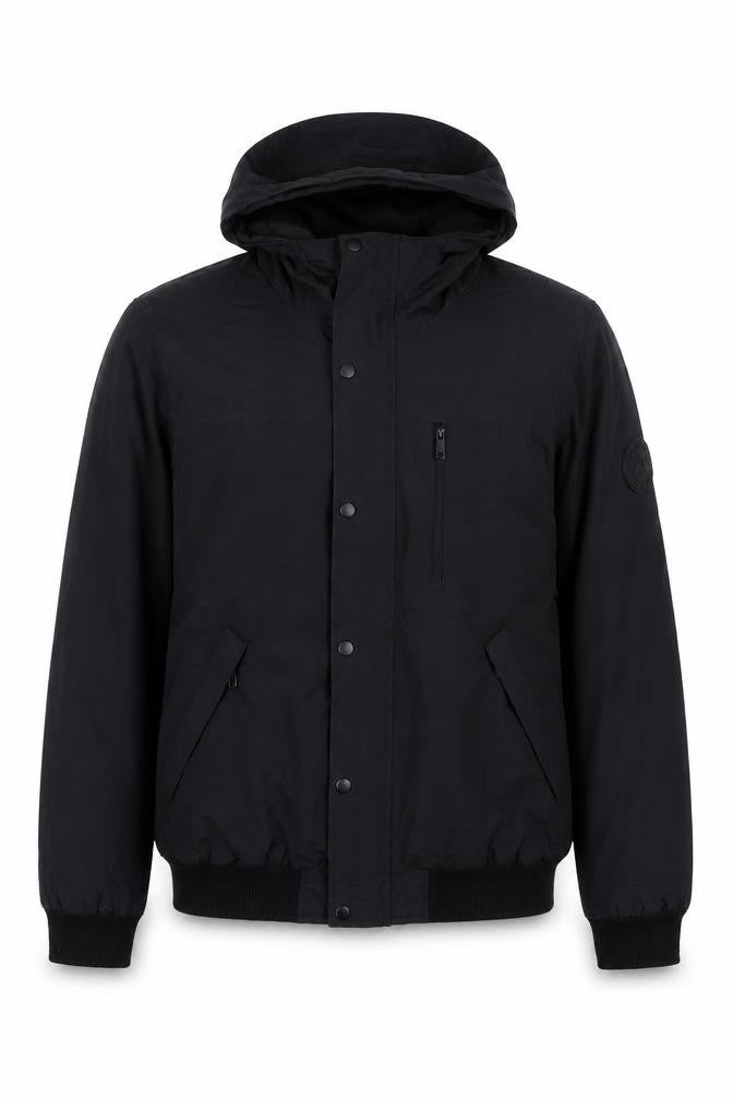 Primark Men’s Black Bomber Jacket Hooded Size M Polyester Casual