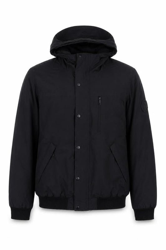 Primark Men’s Black Bomber Jacket Hooded Size M Polyester Casual
