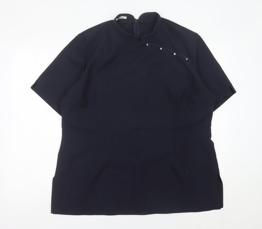 LA Beeby Womens Black Tunic Blouse UK 22 Polyester Workwear