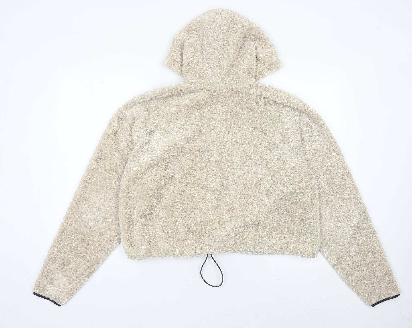 Topshop Women’s Beige Fleece Hoodie UK 8 Pullover Long Sleeve