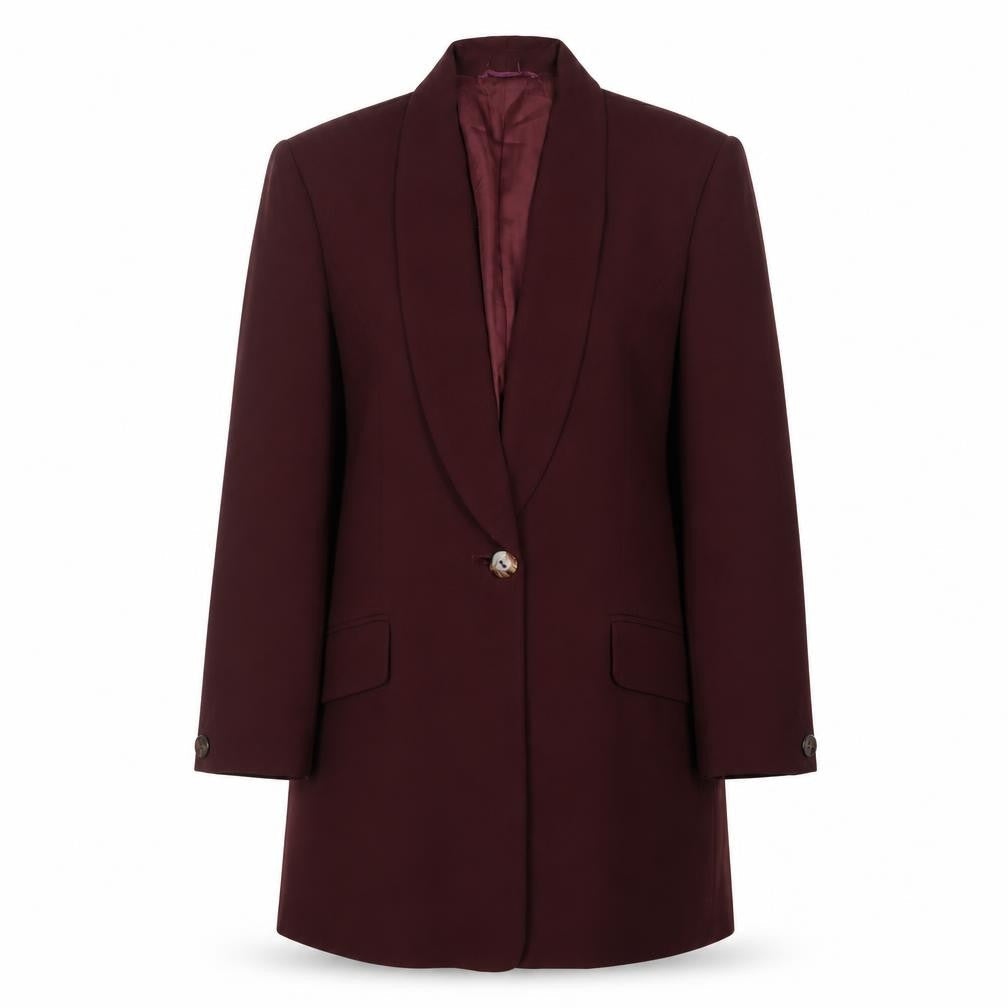 Betty Barclay Women’s Red Blazer Size 10 Shawl Lapel One Button