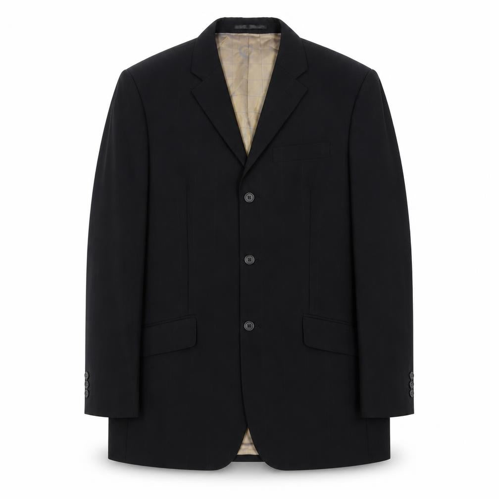 Ben Sherman Men’s Black 38R Long Fit Wool Suit Jacket Classic