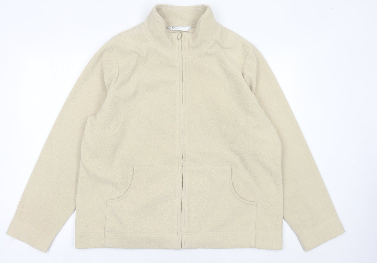 BHS Womens Beige Fleece Jacket Size 20 Full Zip Casual Coat