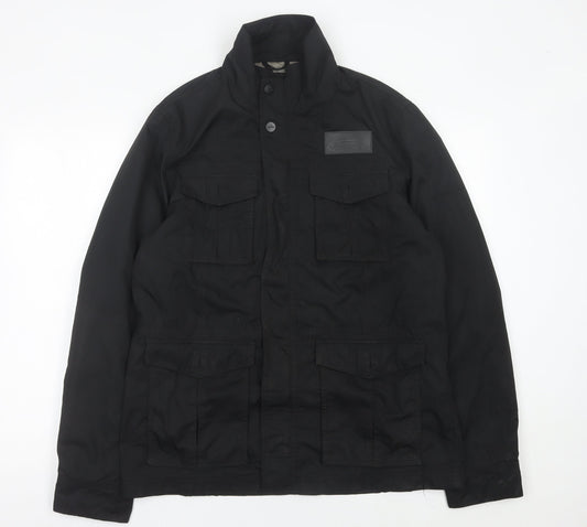 Vredestein Men’s Black Military Jacket L Regular Fit Pockets Zip