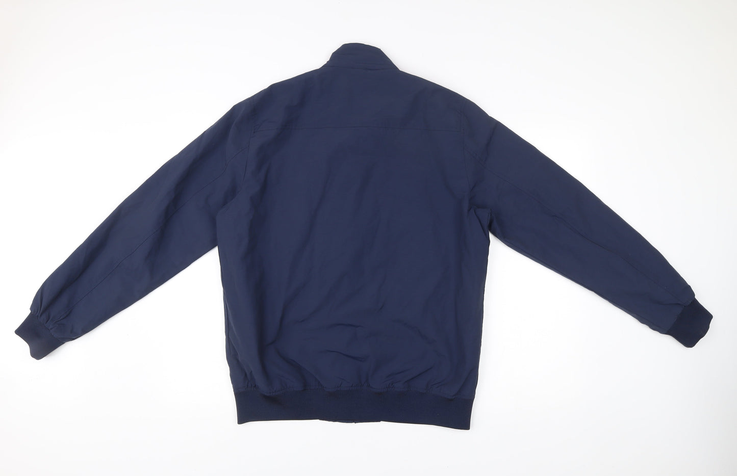 Easy Men’s Blue Bomber Jacket Medium Full Zip Casual Cotton Blend
