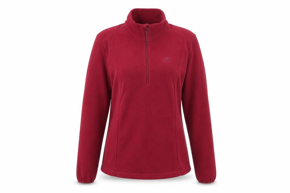 Decathlon Women’s Red Fleece Sweatshirt L 1/2 Zip Polyester Hiking