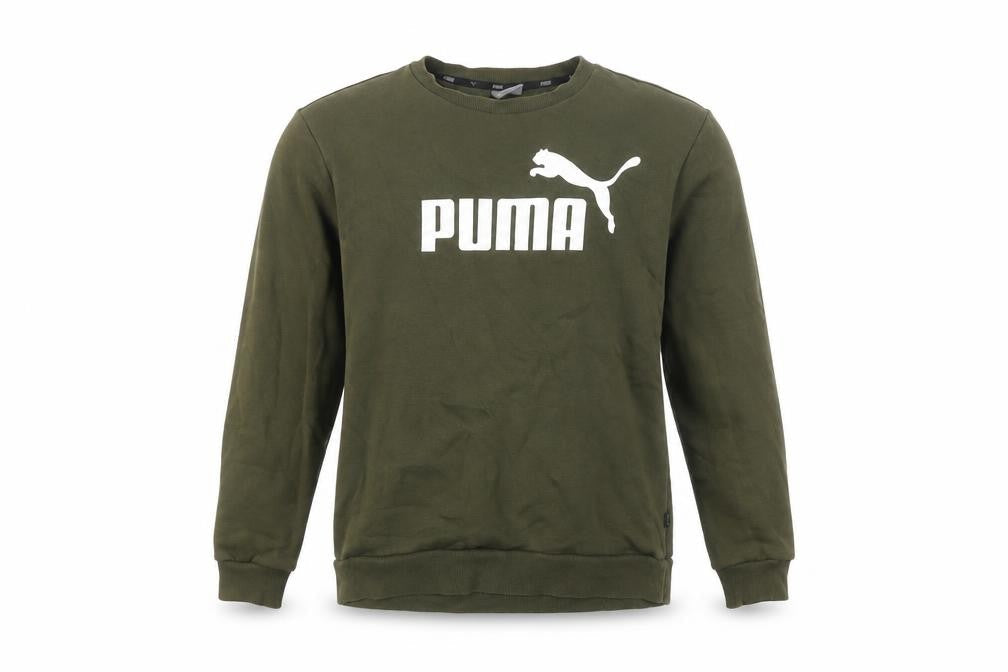 Puma Mens Green Pullover Sweatshirt M Logo Crew Neck Sportswear