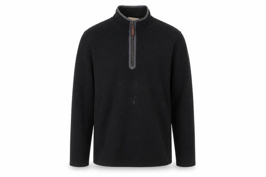 Mountain Warehouse Mens Black L Fleece Sweatshirt 1/2 Zip Pullover