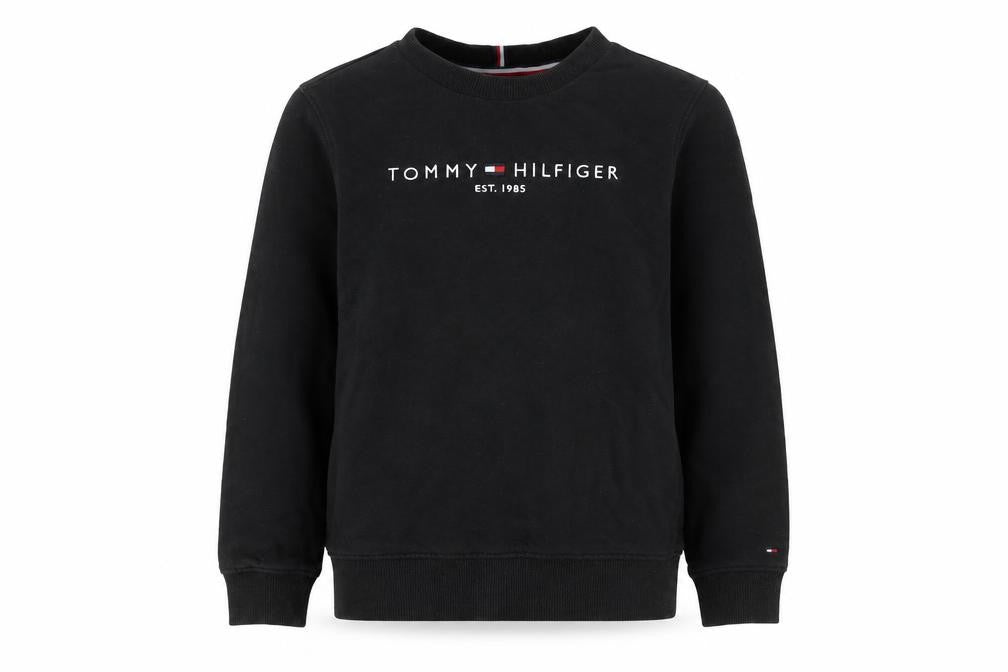 Tommy Hilfiger Boys Black Pullover Sweatshirt Logo Crew Neck 12 Years