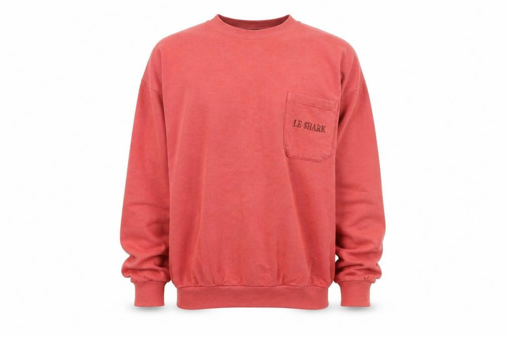 Le Shark Mens Red Cotton Blend Pullover Jumper Size L Vintage