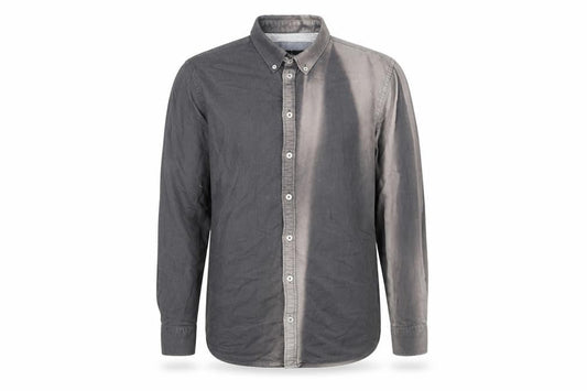 Minimum Men’s Grey Cotton Button-Up Long Sleeve Shirt M