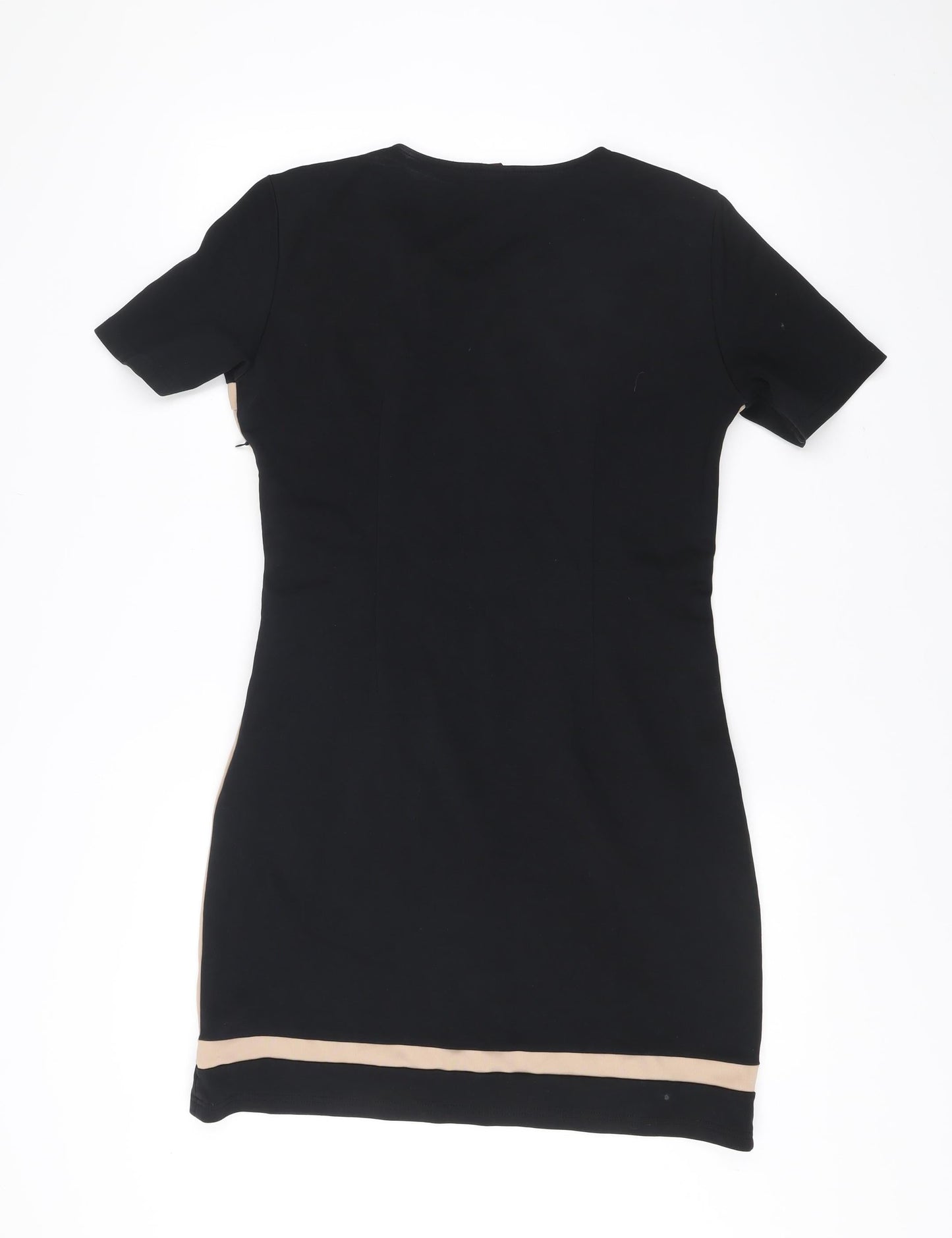 Miusol Women’s Black Colourblock Sheath Dress 2XL Short Sleeve