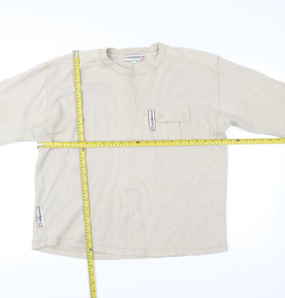 Eisenegger Men’s Beige Cotton Pullover Jumper Size M with Pocket