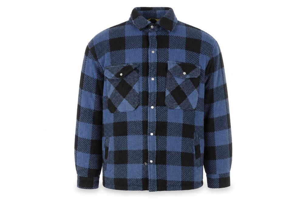 Workwear Pro Men’s Blue Check Flannel Jacket Size S Polyester Workwear
